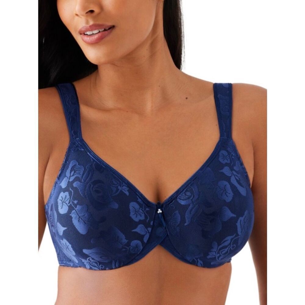 🆕Wacoal Awareness Full Figure Underwire Bra 85567 Women's Bra Blue Depths 42DD